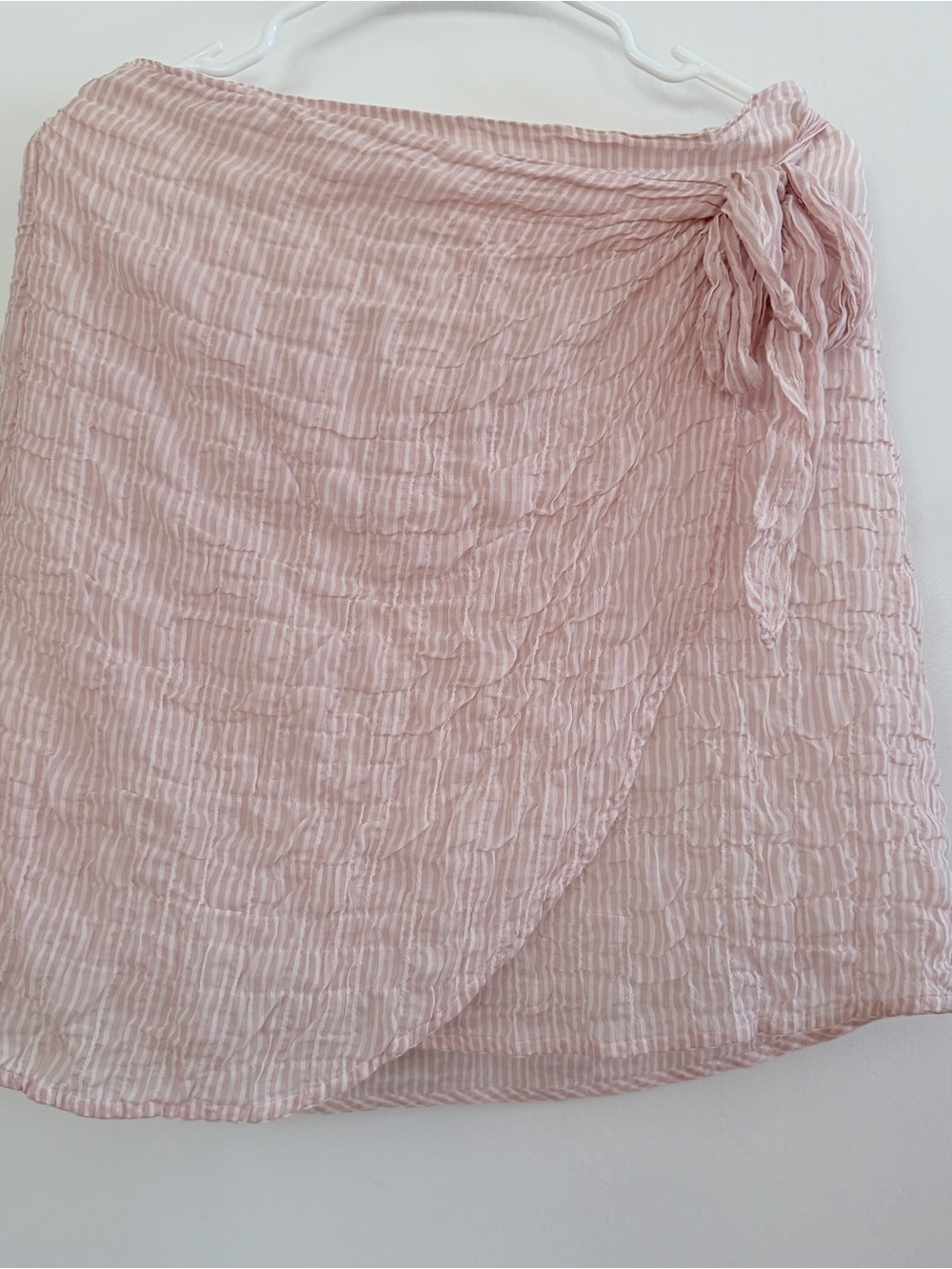 cloth & stone Blush Pink Crinkled Wrap Mini Skirt